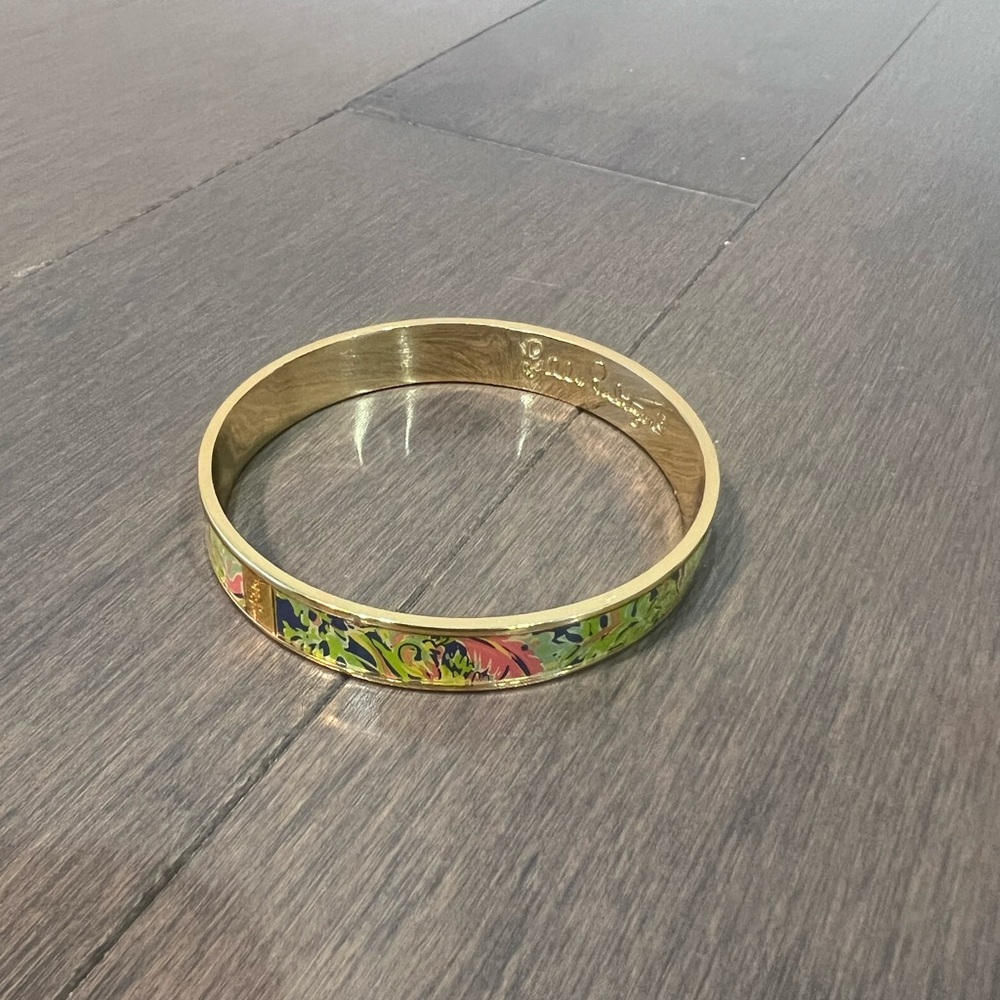 Lilly Pulitzer Printed Enamel Gold Bangle Bracelet